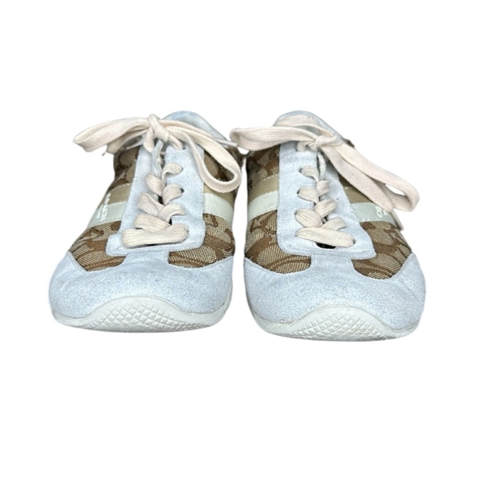COACH Kelson Outline Signature Suede in Khaki and Chalk Womens Size 7 - Picture 6 of 16